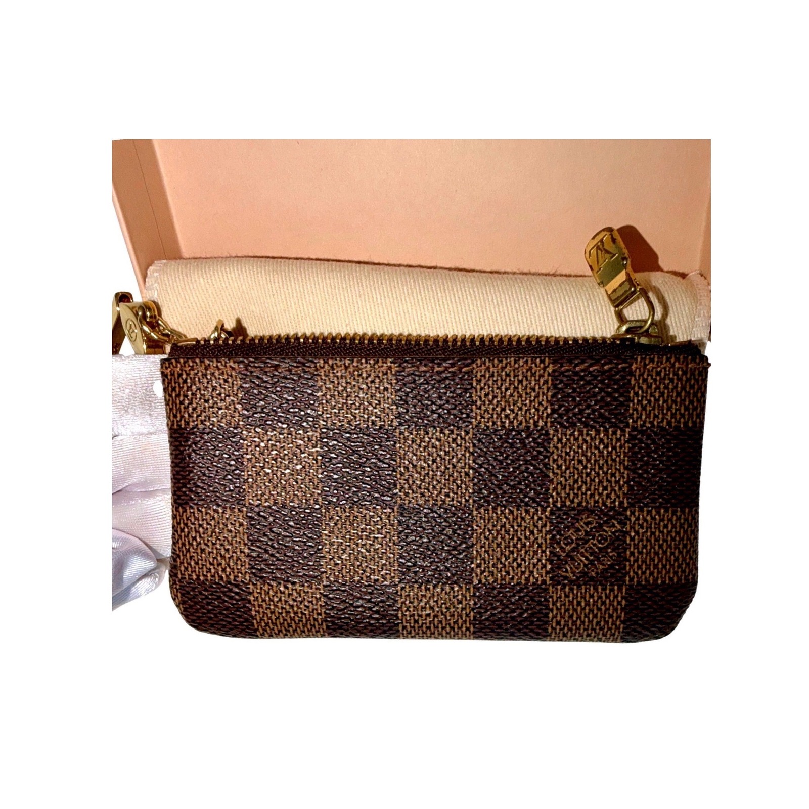 Louis Vuitton Damier Ebene Canvas Key Pouch Holder Wallet